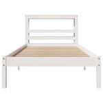 vidaXL Cadru de pat fără saltea, alb, 75x190 cm, lemn masiv de pin