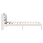 vidaXL Cadru de pat fără saltea, alb, 75x190 cm, lemn masiv de pin