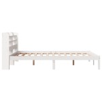vidaXL Cadru de pat fără saltea, alb, 140x190 cm, lemn masiv de pin