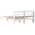 vidaXL Cadru de pat fără saltea, alb, 140x190 cm, lemn masiv de pin