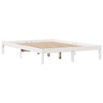 vidaXL Cadru de pat fără saltea, alb, 140x190 cm, lemn masiv de pin