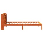 vidaXL Cadru de pat cu tăblie, maro ceruit, 75x190 cm, lemn masiv pin vidaXL Cadru de pat cu tăblie, maro ceruit, 75x190 cm, lemn masiv pin