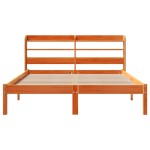 vidaXL Cadru de pat cu tăblie, maro ceruit, 120x200 cm, lemn masiv pin vidaXL Cadru de pat cu tăblie, maro ceruit, 120x200 cm, lemn masiv pin