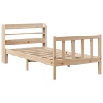 vidaXL Cadru de pat fără saltea, 75x190 cm, lemn masiv de pin
