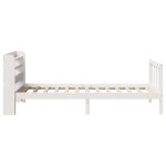 vidaXL Cadru de pat fără saltea, alb, 75x190 cm, lemn masiv de pin
