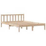 vidaXL Cadru de pat fără saltea, 135x190 cm, lemn masiv de pin vidaXL Cadru de pat fără saltea, 135x190 cm, lemn masiv de pin