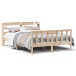 vidaXL Cadru de pat fără saltea, 140x190 cm, lemn masiv de pin vidaXL Cadru de pat fără saltea, 140x190 cm, lemn masiv de pin
