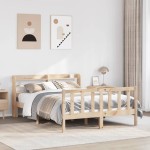 vidaXL Cadru de pat fără saltea, 140x190 cm, lemn masiv de pin vidaXL Cadru de pat fără saltea, 140x190 cm, lemn masiv de pin