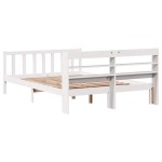 vidaXL Cadru de pat fără saltea, alb, 140x190 cm, lemn masiv de pin