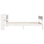 vidaXL Cadru de pat fără saltea, alb, 75x190 cm, lemn masiv de pin
