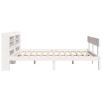 vidaXL Cadru de pat fără saltea, alb, 120x190 cm, lemn masiv pin