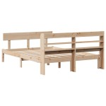 vidaXL Cadru de pat fără saltea, 140x190 cm, lemn masiv de pin
