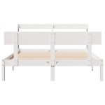 vidaXL Cadru de pat fără saltea, alb, 140x190 cm, lemn masiv de pin vidaXL Cadru de pat fără saltea, alb, 140x190 cm, lemn masiv de pin