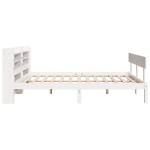 vidaXL Cadru de pat fără saltea, alb, 140x190 cm, lemn masiv de pin vidaXL Cadru de pat fără saltea, alb, 140x190 cm, lemn masiv de pin