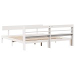 vidaXL Cadru de pat fără saltea, alb, 200x200 cm, lemn masiv pin