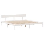 vidaXL Cadru de pat fără saltea, alb, 200x200 cm, lemn masiv pin