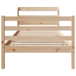 vidaXL Cadru de pat cu tăblie, 75x190 cm, lemn masiv de pin vidaXL Cadru de pat cu tăblie, 75x190 cm, lemn masiv de pin