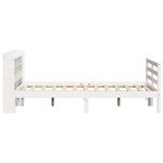 vidaXL Cadru de pat cu tăblie, alb, 120x190 cm, lemn masiv pin vidaXL Cadru de pat cu tăblie, alb, 120x190 cm, lemn masiv pin
