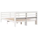 vidaXL Cadru de pat cu tăblie fără saltea, alb, 160x200 cm