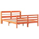 vidaXL Cadru de pat fără saltea, maro ceruit 150x200 cm lemn masiv pin vidaXL Cadru de pat fără saltea, maro ceruit 150x200 cm lemn masiv pin