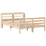 vidaXL Cadru de pat cu tăblie, 140x190 cm, lemn masiv pin