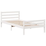vidaXL Cadru de pat cu tăblie fără saltea, alb, 100x200 cm