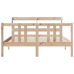 vidaXL Cadru de pat cu tăblie, 135x190 cm, lemn masiv de pin vidaXL Cadru de pat cu tăblie, 135x190 cm, lemn masiv de pin