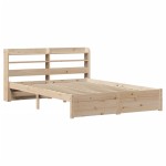 vidaXL Cadru de pat cu tăblie, 140x190 cm, lemn masiv pin