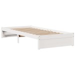 vidaXL Cadru de pat cu tăblie fără saltea, alb, 100x200 cm