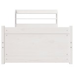 vidaXL Cadru de pat cu tăblie, alb, 75x190 cm, lemn masiv de pin