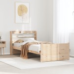 vidaXL Cadru de pat cu tăblie, 90x190 cm, lemn masiv pin vidaXL Cadru de pat cu tăblie, 90x190 cm, lemn masiv pin