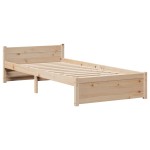 vidaXL Cadru de pat cu tăblie, 90x190 cm, lemn masiv pin vidaXL Cadru de pat cu tăblie, 90x190 cm, lemn masiv pin