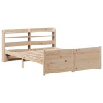 vidaXL Cadru de pat cu tăblie, 120x190 cm, lemn masiv pin