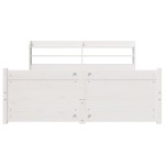 vidaXL Cadru de pat cu tăblie, alb, 135x190 cm, lemn masiv de pin vidaXL Cadru de pat cu tăblie, alb, 135x190 cm, lemn masiv de pin