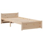 vidaXL Cadru de pat cu tăblie, 90x200 cm, lemn masiv de pin vidaXL Cadru de pat cu tăblie, 90x200 cm, lemn masiv de pin