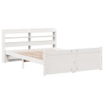 vidaXL Cadru de pat cu tăblie, alb, 150x200 cm lemn masiv pin vidaXL Cadru de pat cu tăblie, alb, 150x200 cm lemn masiv pin