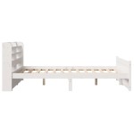 vidaXL Cadru de pat cu tăblie, alb, 150x200 cm lemn masiv pin vidaXL Cadru de pat cu tăblie, alb, 150x200 cm lemn masiv pin