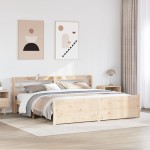 vidaXL Cadru de pat cu tăblie, 180x200 cm, lemn masiv de pin vidaXL Cadru de pat cu tăblie, 180x200 cm, lemn masiv de pin