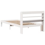 vidaXL Cadru de pat cu tăblie, alb, 75x190 cm, lemn masiv de pin vidaXL Cadru de pat cu tăblie, alb, 75x190 cm, lemn masiv de pin