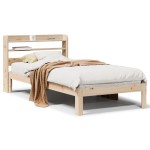 vidaXL Cadru de pat cu tăblie, 90x190 cm, lemn masiv pin vidaXL Cadru de pat cu tăblie, 90x190 cm, lemn masiv pin