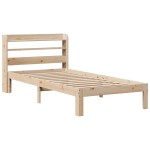 vidaXL Cadru de pat cu tăblie, 90x190 cm, lemn masiv pin vidaXL Cadru de pat cu tăblie, 90x190 cm, lemn masiv pin