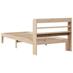 vidaXL Cadru de pat cu tăblie, 90x190 cm, lemn masiv pin vidaXL Cadru de pat cu tăblie, 90x190 cm, lemn masiv pin