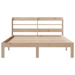 vidaXL Cadru de pat cu tăblie, 135x190 cm, lemn masiv de pin