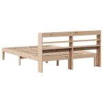 vidaXL Cadru de pat cu tăblie, 135x190 cm, lemn masiv de pin