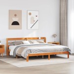 vidaXL Cadru de pat fără saltea, maro ceruit 180x200 cm lemn masiv pin vidaXL Cadru de pat fără saltea, maro ceruit 180x200 cm lemn masiv pin