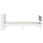vidaXL Cadru de pat cu tăblie, alb, 75x190 cm, lemn masiv de pin