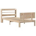 vidaXL Cadru de pat cu tăblie, 90x190 cm, lemn masiv pin vidaXL Cadru de pat cu tăblie, 90x190 cm, lemn masiv pin