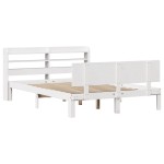 vidaXL Cadru de pat cu tăblie, alb, 120x190 cm, lemn masiv pin vidaXL Cadru de pat cu tăblie, alb, 120x190 cm, lemn masiv pin