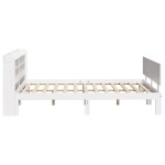 vidaXL Cadru de pat cu tăblie, alb, 120x190 cm, lemn masiv pin vidaXL Cadru de pat cu tăblie, alb, 120x190 cm, lemn masiv pin