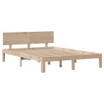 vidaXL Cadru de pat cu tăblie, 140x190 cm, lemn masiv pin
